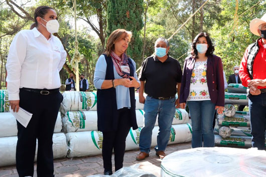Gobernadora Lorena Cuéllar entregó apoyos a productores para la reconstrucción de invernaderos