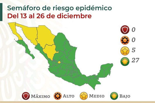 Sigue Tlaxcala en semáforo epidemiológico verde