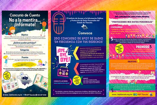 IAIP convoca a sociedad tlaxcalteca a participar en concursos de spot de radio, cuento y caricatura