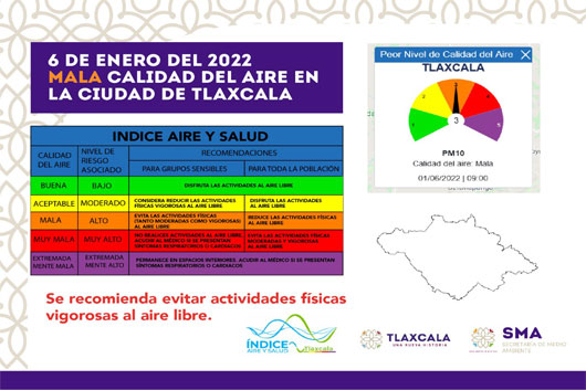 SMA recomienda evitar actividades físicas al aire libre por mala calidad de aire en la ciudad de Tlaxcala