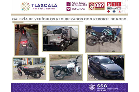 SSC recuperó seis unidades vehiculares con reporte de robo