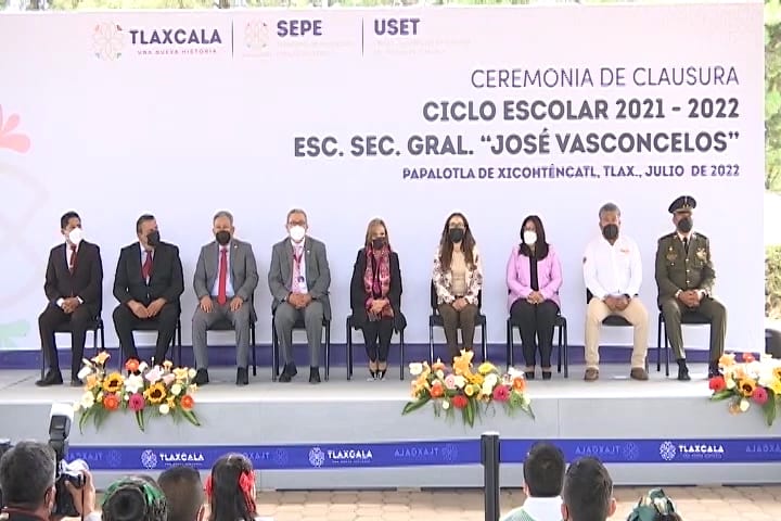 La gobernadora Lorena Cuéllar encabezó la Ceremonia de Clausura del Ciclo Escolar 2021-2022 de la Secundaria General “José Vasconcelos”