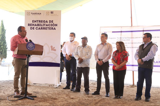 Entregó Gobierno del Estado rehabilitación de carretera Buenavista–San José Tepeyahualco en Tlaxco