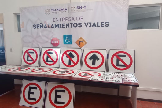 Entrega SMyT señalamientos viales para perímetro del hospital general