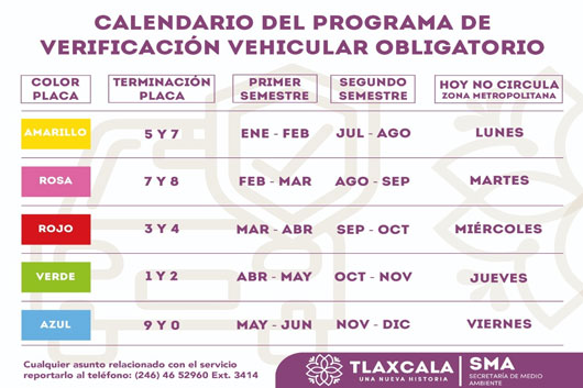 Inicia verificación vehicular obligatoria 2023 en Tlaxcala