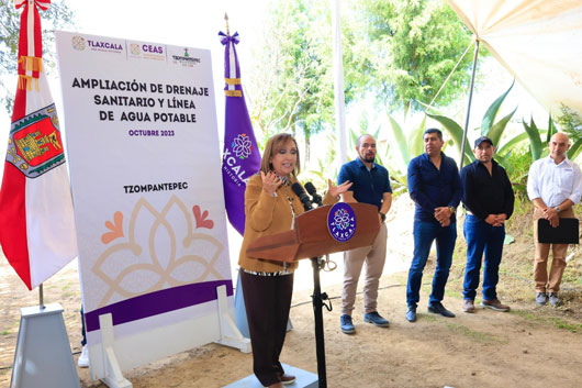 Entregó Gobierno del Estado ampliación de sistemas de drenaje sanitario y de agua potable en Tzompantepec