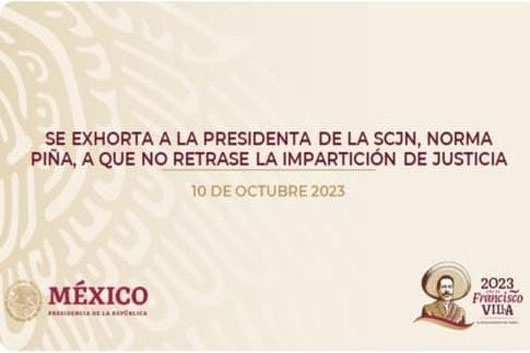 Se exhorta a la presidenta de la SCJN, Norma Piña, a que no retrase la impartición de justicia