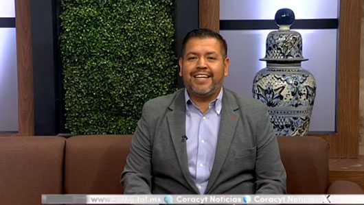 En el estudio de “Coracyt Noticias”, el Coordinador de la Expo-evento, José Mendieta Ortega