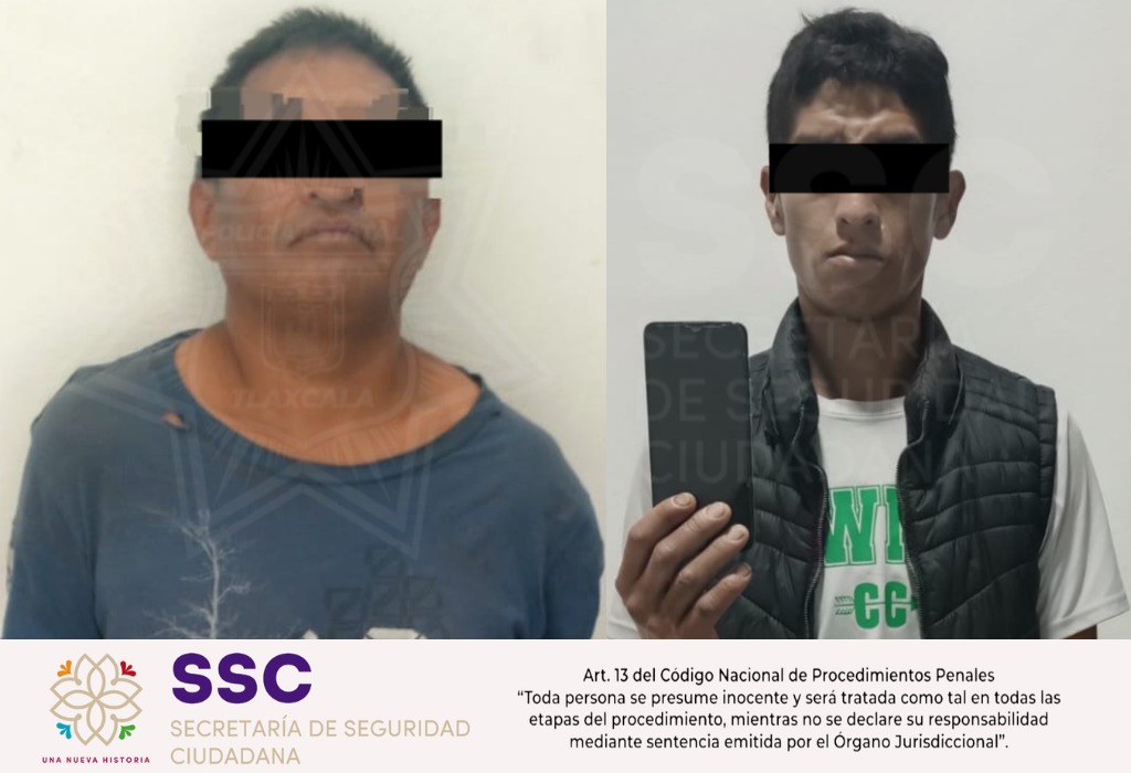 Asegura policía estatal a dos hombres por robo