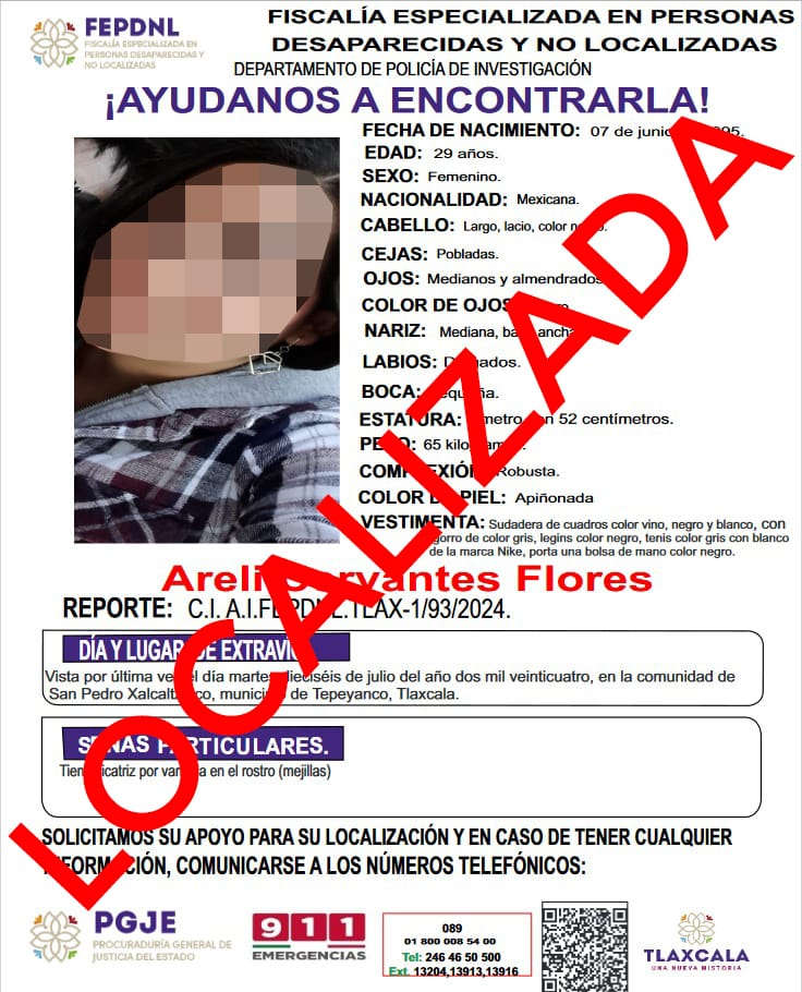 Mujer reportada como no localizada es presentada ante fiscalía: PGJE