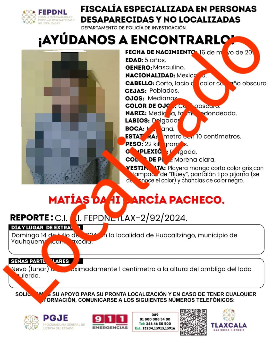 Policía de investigación presenta ante fiscalía a un menor de edad reportado como no localizado: PGJE