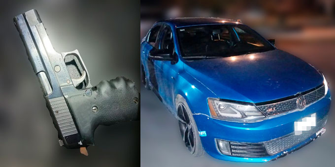 Asegura PGJE a hombre y vehículo por portación de arma de fuego