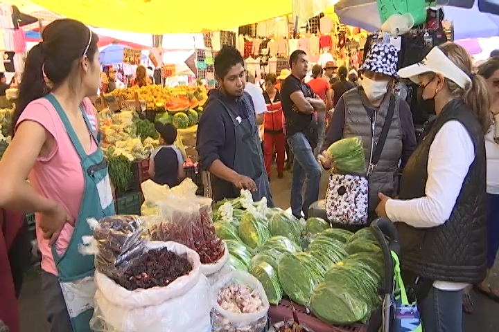 Tlaxcaltecas surten sus despensas en tianguis sabatino de la capital