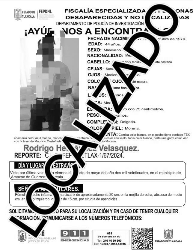 Policía de investigación presenta ante fiscalía a hombre reportado como no localizado: PGJE