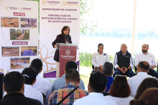 Colocó gobierno estatal puentes peatonales en la laguna de Acuitlapilco