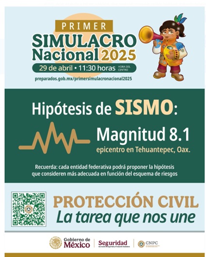 Invita CEPC a participar en el Primer Simulacro Nacional 2025