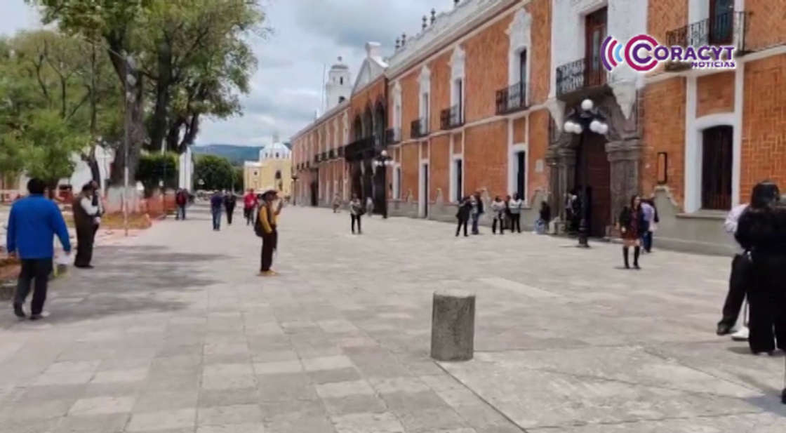 Rehabilitan la Plaza de la Constitución con motivo de los 500 años de la fundación de Tlaxcala