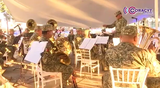 Cautivó Banda de Música de la VI Región Militar al público de Zacatelco