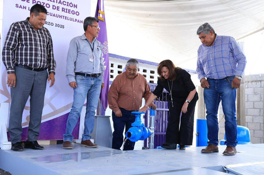 Garantiza gobierno estatal el acceso al agua para la agricultura en Cuauhtelulpan, Tlaxcala