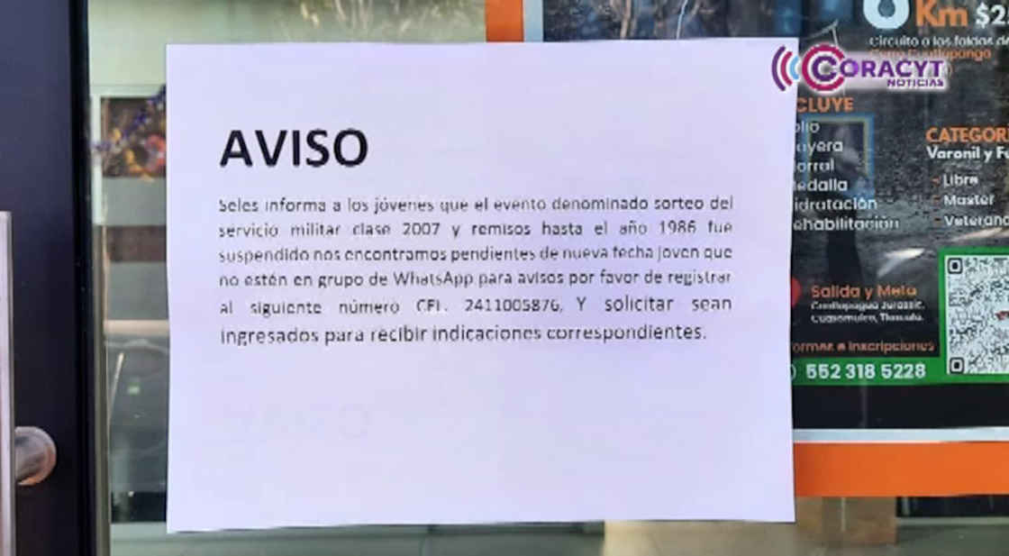 Posponen sorteo del Servicio Militar en Tlaxcala