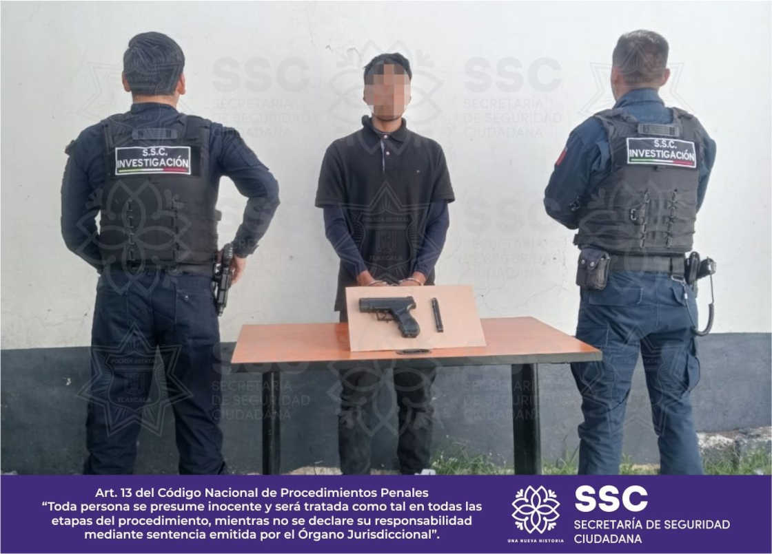 Detiene SSC a un sujeto por portación de réplica de arma de fuego